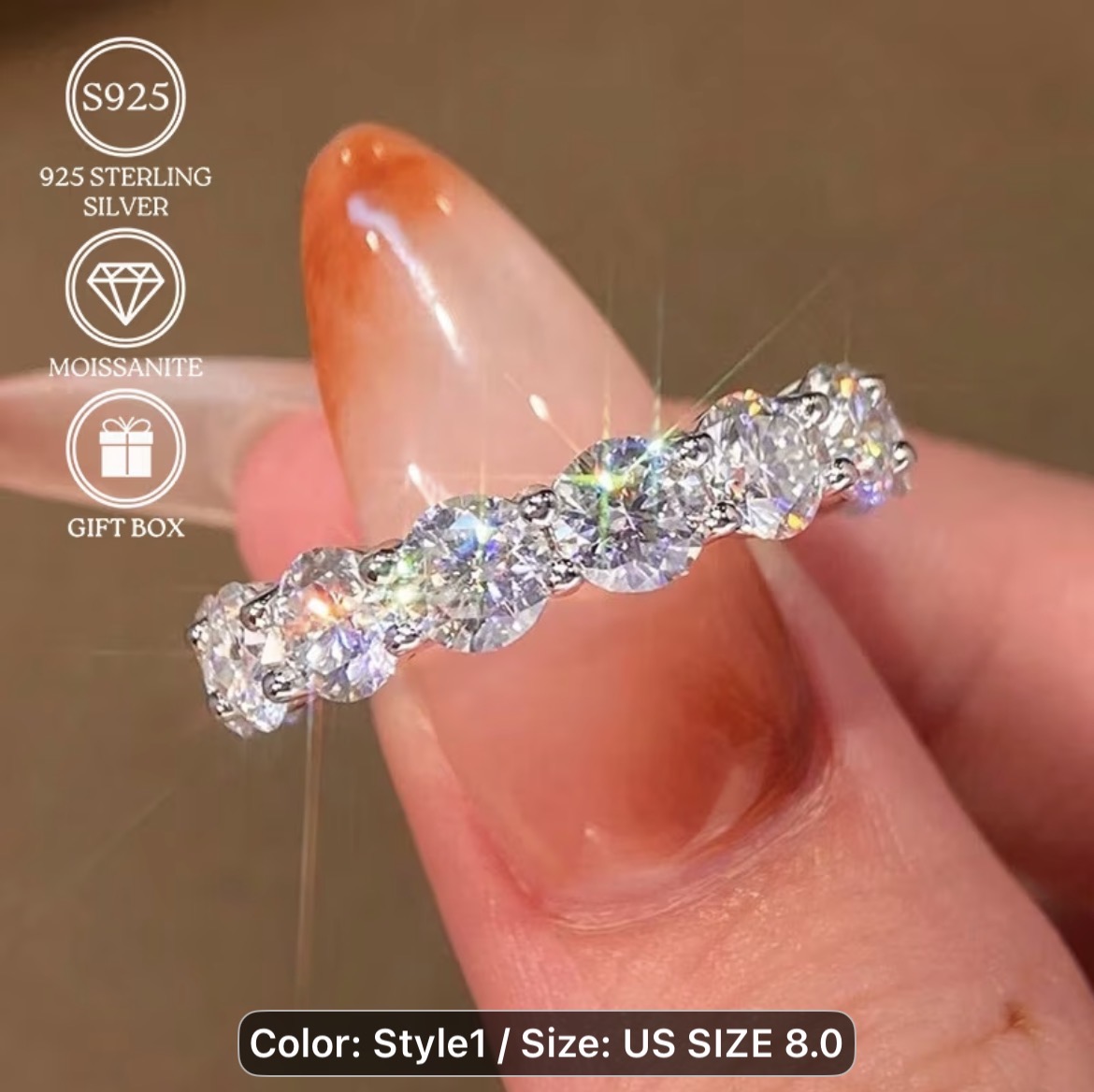 Moissanite Eternity Band — Style One