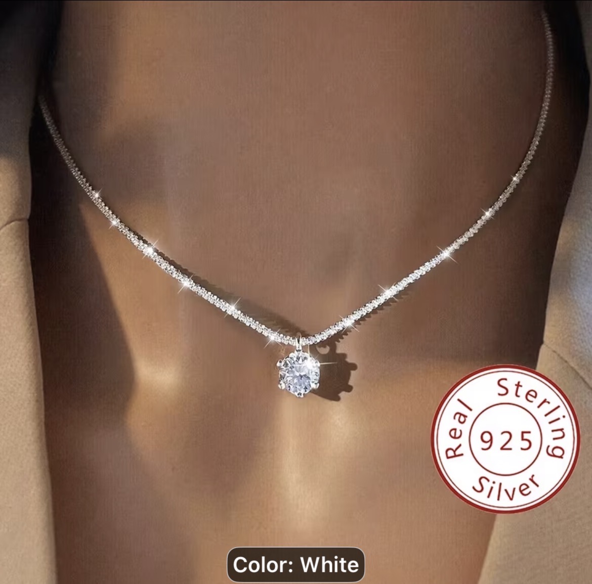Moissanite Solitaire Necklace