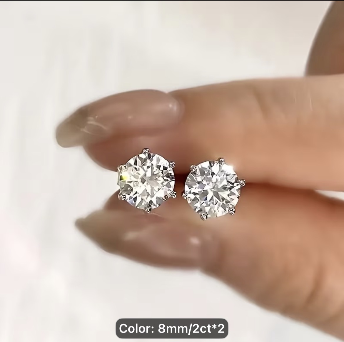 Moissanite Stud Earrings — 8mm