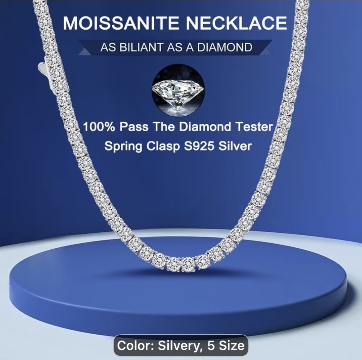 Moissanite Tennis Necklace