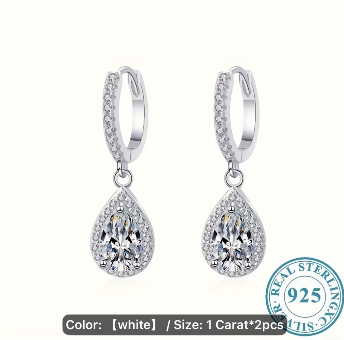 Teardrop Halo Dangle Earrings